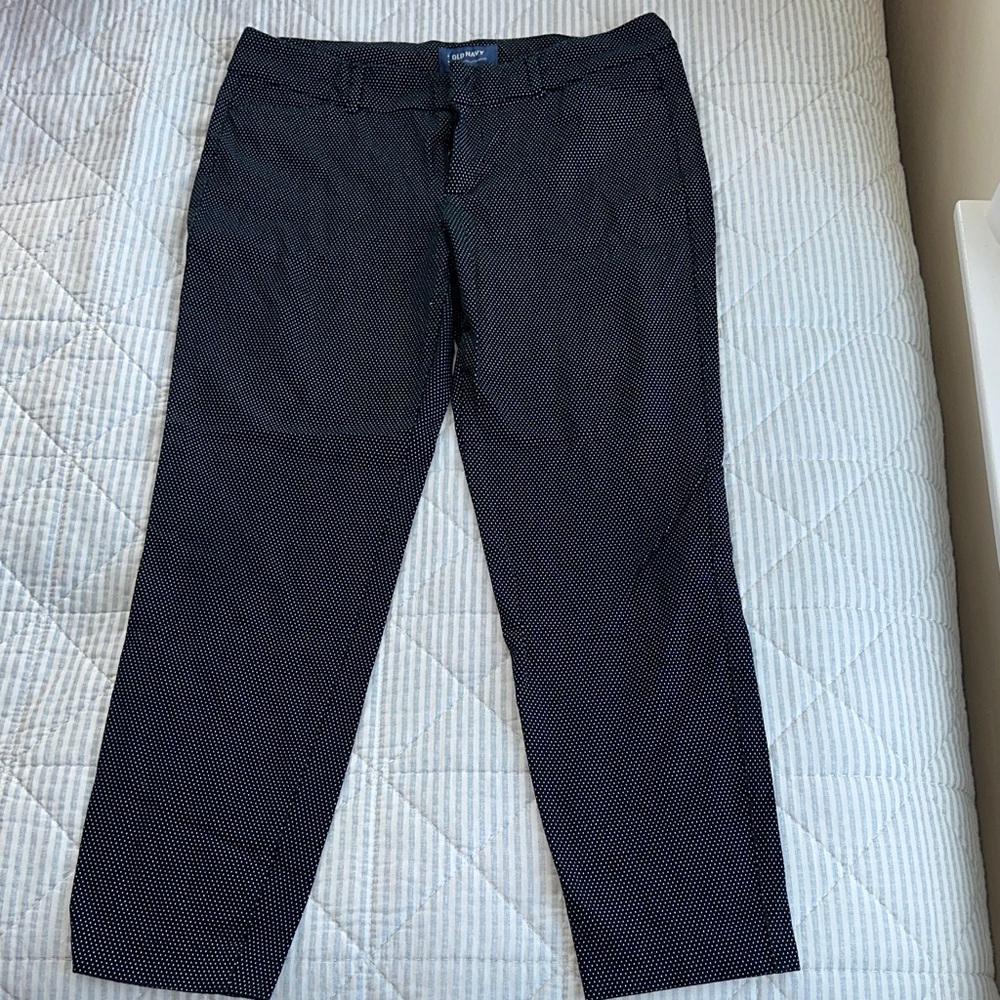 Old Navy Black and White Polka Dot Dress Pants